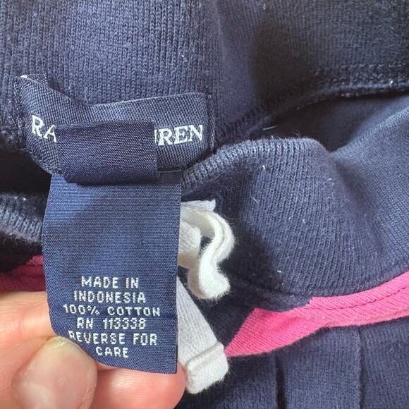 Ralph Lauren blue pink striped pleated bottom elastic waistband skort SIZE 4 - Picture 4 of 5